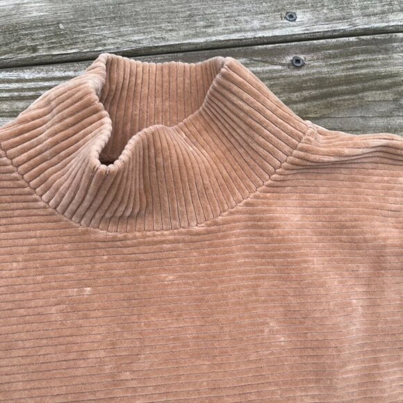 Madewell Texture & Thread Turtleneck Ribbed Golden Brown XS - Picture 6 of 11
